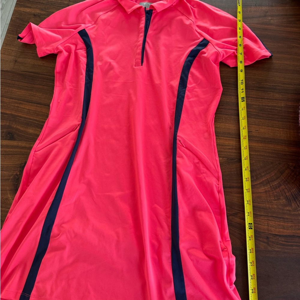 Callaway Pink Polo Shirt with Black Accents and matching shorts